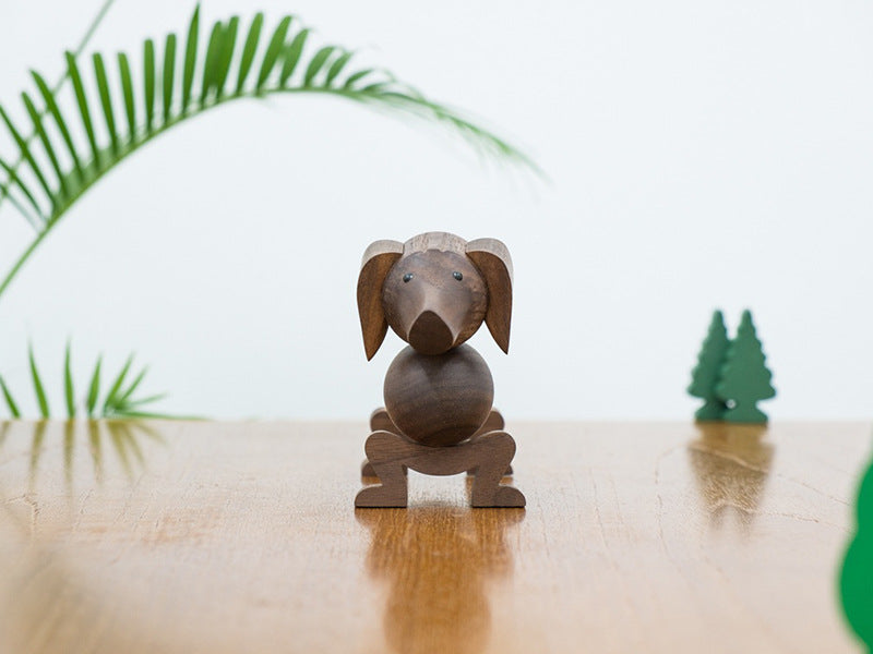 Walnut Dachshund Art Figurine