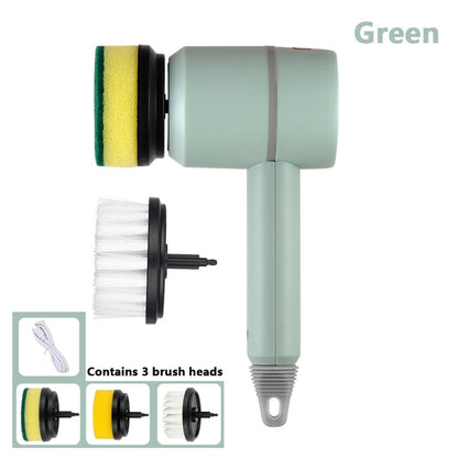 Electric Cleaning Brush with 3 Brush Heads