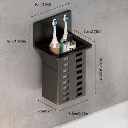 Modern Wall-Mounted Bathroom Organizer – Minimalist Home Storage & Decor