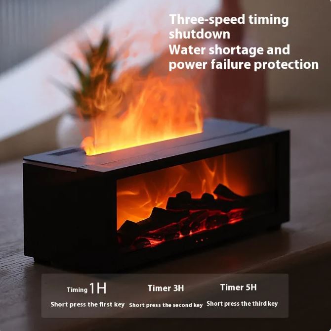 Flame Essential Oil Diffuser – Cozy Home Decor & Relaxing Ambiance for Living Room