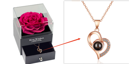 Eternal Rose Keepsake Necklace — Romantic Gift for Her