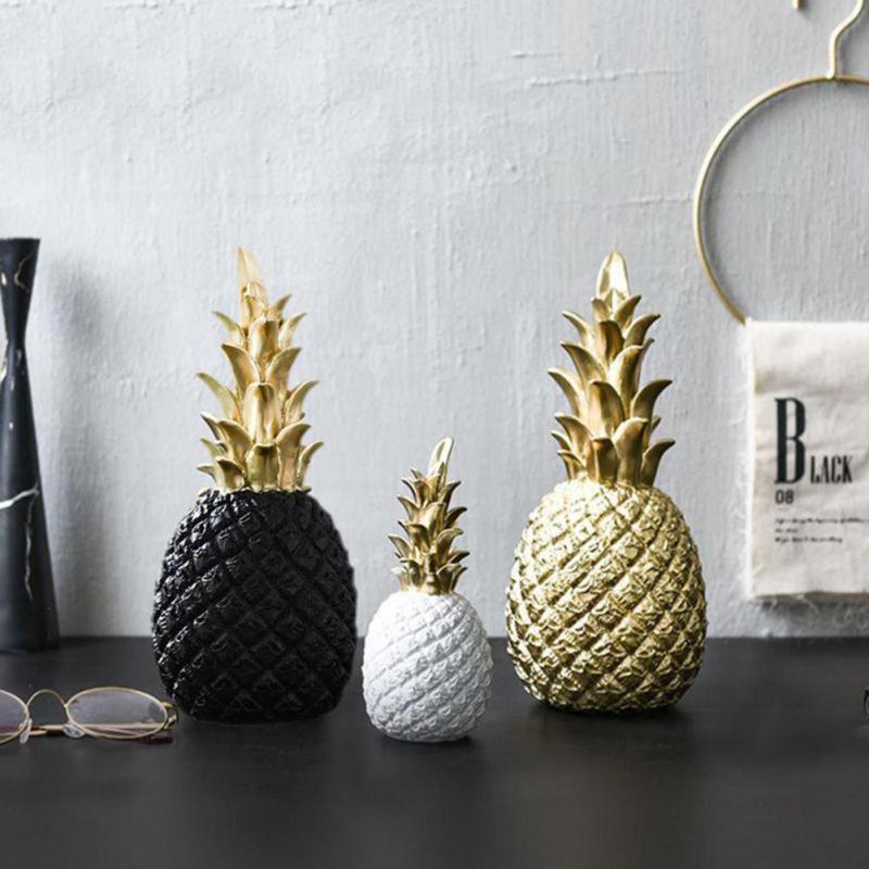 Gleaming Pineapple Resin Decor