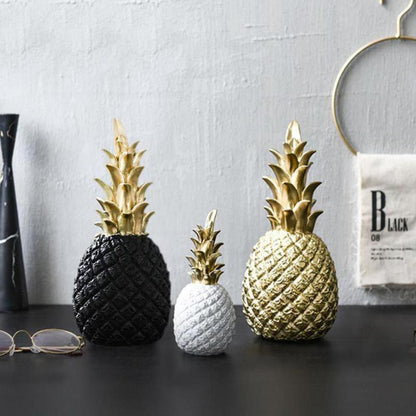 Gleaming Pineapple Resin Decor