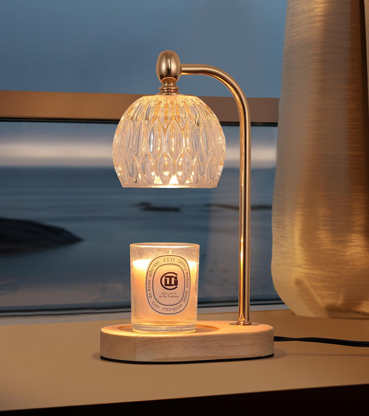 LuxGlow Crystal Candle Warmer — Cozy Ambiance Lamp with Timer & Dimmer