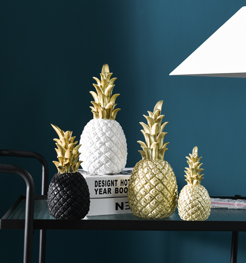 Gleaming Pineapple Resin Decor