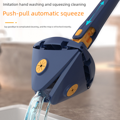 Triangular Spin Mop with No-Hand Washing Feature
