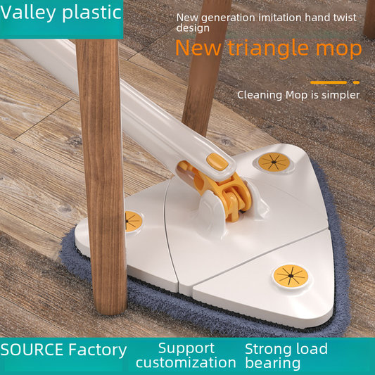 Triangular Spin Mop with No-Hand Washing Feature