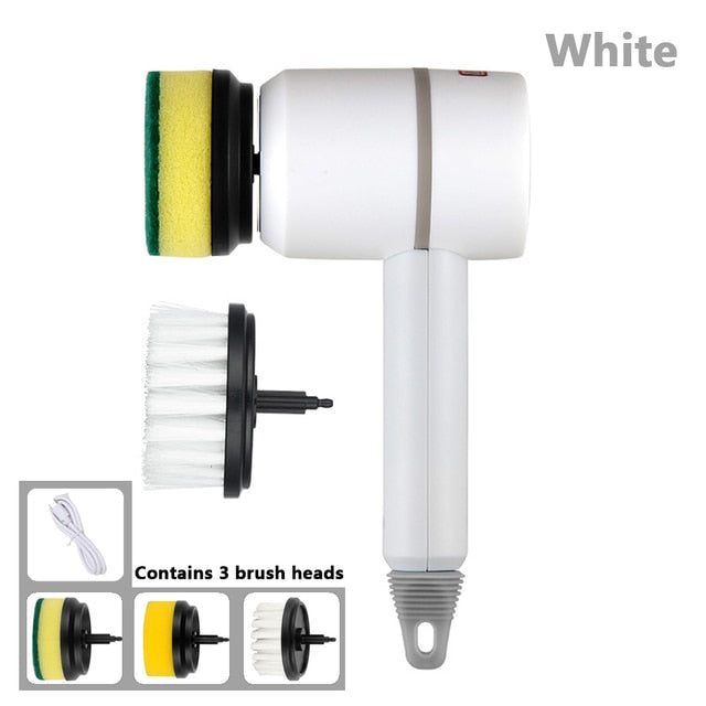 Electric Cleaning Brush with 3 Brush Heads