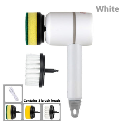 Electric Cleaning Brush with 3 Brush Heads