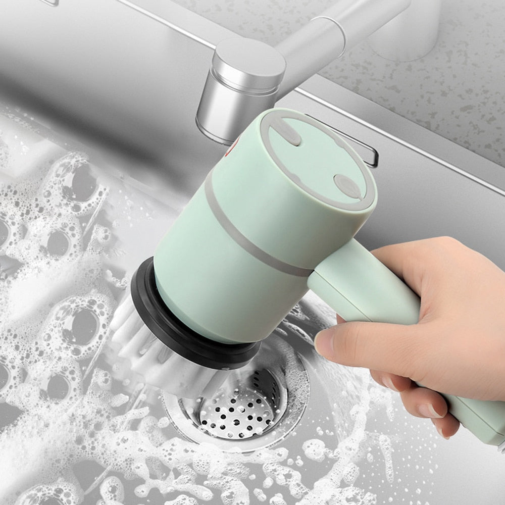 Electric Cleaning Brush with 3 Brush Heads