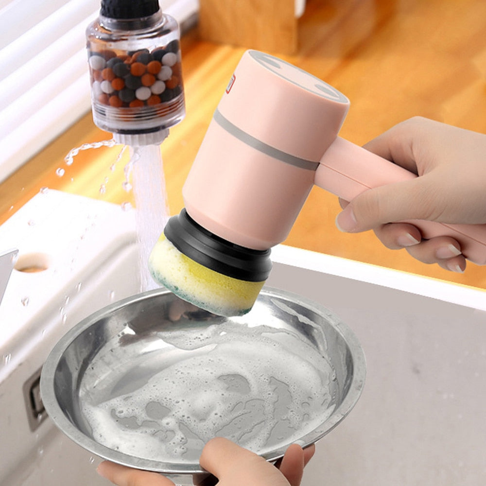 Electric Cleaning Brush with 3 Brush Heads