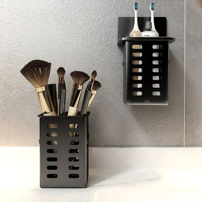 Modern Wall-Mounted Bathroom Organizer – Minimalist Home Storage & Decor