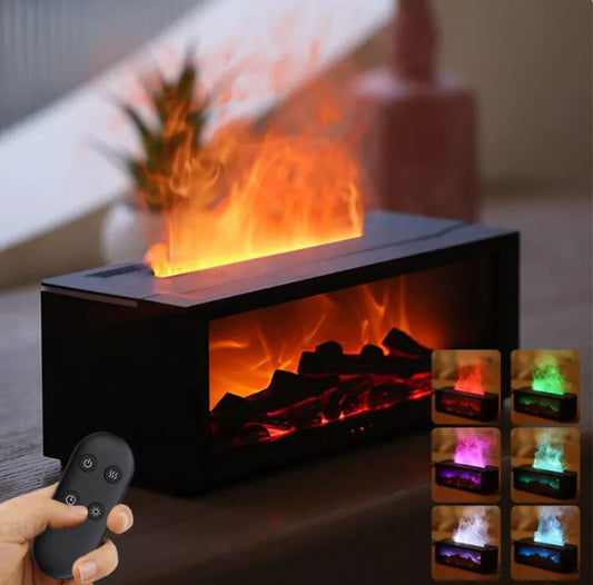 Flame Essential Oil Diffuser – Cozy Home Decor & Relaxing Ambiance for Living Room