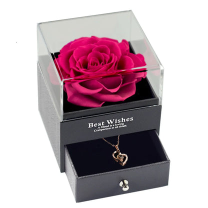 Eternal Rose Keepsake Necklace — Romantic Gift for Her