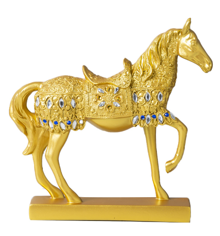 Artisan Resin Horse Sculpture — Modern Home Accent