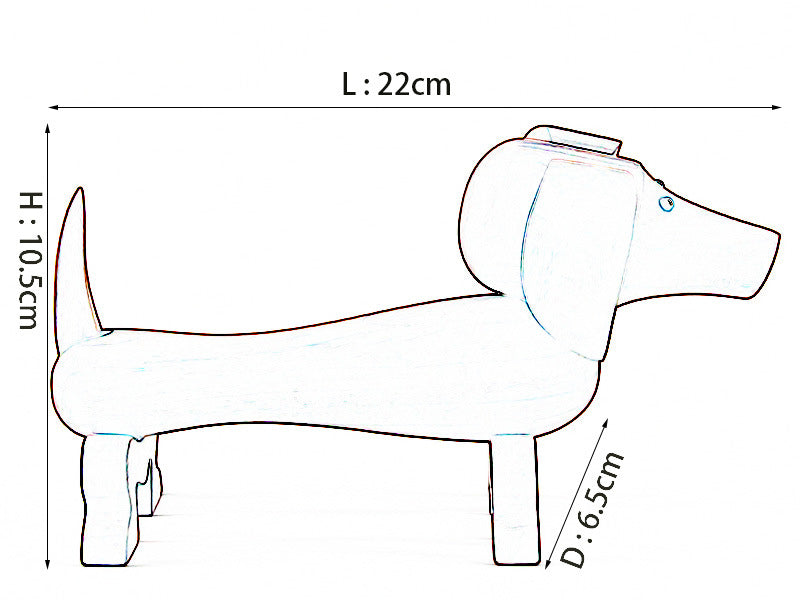 Walnut Dachshund Art Figurine