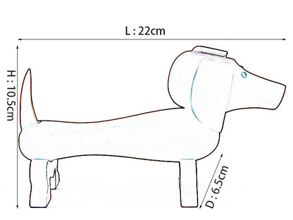 Walnut Dachshund Art Figurine