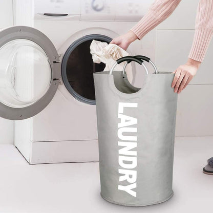 Fabric Heavy Duty Laundry Basket With Aluminum handle